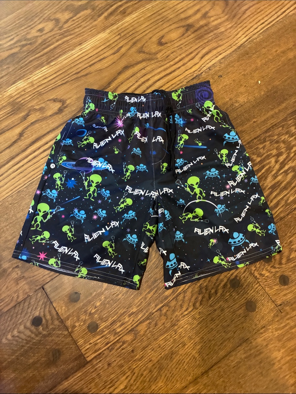Lacrosse Unlimited Kids' Black Space Alien Swim/Board Shorts